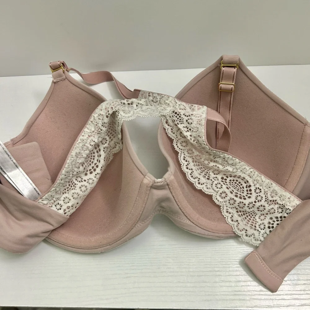 SOMA Embraceable FC Geo Lace Racerback Blush Pink & Cream Bra Size 34DD - Picture 8 of 12